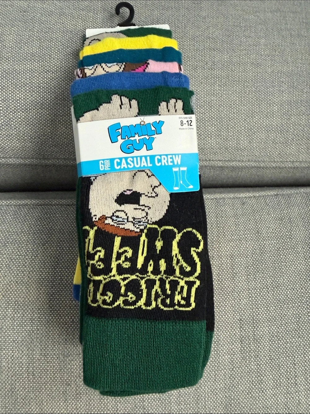 “Family Guy” Casual Crew Socks - Green/Black Multicolor